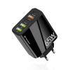 Techsuit – prémiová sieťová nabíjačka PentaXPower, 3× USB QC 3.0, 2× Type-C PD (20 W, 65 W), GaN, Quick Charge – čierna KF2348534