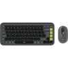 Logitech POP ICON COMBO Bluetooth® Sada klávesnica a myše Easy Switch 3 zariadenia, tlačidla multimédií, funkcie Multipair nemecká, QWERTZ grafitová; 920-013106