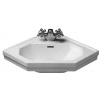 Duravit 1930 - Jednootvorové rohové umývadielko s prepadom, 60x45 cm, biele-umývadielko, s WonderGliss 07934200001