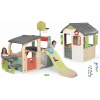 Set hracie centrum a domček s kŕmidlom Multisport Fun Center Life Smoby rozšíriteľný so 150 cm šmykľavkou a piknikovým stolíkom