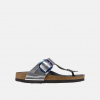 Birkenstock Strieborné Regular žabky Gizeh Big Buckle Metallic Leather