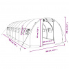 vidaXL Fóliovník s oceľovým rámom zelený 24 m² 8x3x2 m - Zelená - 108140-208216
