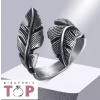 B-TOP Prsteň z nerezovej ocele Feather Velikost prstenu: 62mm