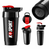 K-Sports Fľaša na vodu 700 ml bielej (Shaker K-Sport 700 ml čiernej fľaše s čiernou vodou)