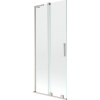 Mexen Velar L, 2-krídlová posuvná vaňová zástena 85 x 150 cm, 8mm číre sklo, brúsená oceľ, 896-085-003-01-97
