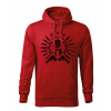 DRAGOWA pánska mikina s kapucňou Ares, červená 320g/m2 - XXL