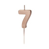 PartyDeco Tortová sviečka číslo 7 ružovo zlatá 4,5 cm