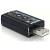 Delock 61645 61645 USB 2.0 / jack audio adaptér [1x USB 2.0 zástrčka A - 2x jack zásuvka 3,5 mm] čierna; 61645