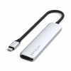Satechi 6-v-1 USB-C Slim hliníkový adaptér, USB-C, 2x USB-A, 4K HDMI, micro/SD