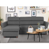 Rohová sedacia súprava Flavia, tmavo šedá látka, ľaý roh