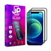 AppleMix JP Tvrdené sklo pre Apple iPhone 14 Pro Max - Vhodné do puzdra + aplikátor - čierny rám