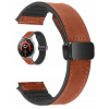 HNEDÝ MAGNETICKÝ REMIENOK 20MM SILIKÓN + KOŽA PRE HODINKY