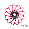 Hliníkové koliesko prehadzovačky s keramickými ložiskami 13T, púzdra 4/5 mm, červené