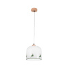 austrolux KOLARZ Chalet závesná lampa, biely/zelený jeleň, Ø 25 cm, sklo - A1352.31.G.100