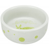 Trixie Keramická miska SPOTLIGHT pre králika, 250 ml/ø 11 cm grey/green