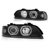 BMW E39 95-03 - predné čierna svetlá s ANGEL EYES LED pre xenon