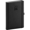 NOTIQUE Denný diár Diamante 2026, čierny, 15 x 21 cm