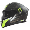 NOX prilba N401 Crower 2025 čierna matná, žltá fluo, veľ. 2XL