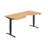 Hobis Pracovný stôl Motion Ergo, PO, 2S, 180x70,5-120,5x90 cm, dub/čierna