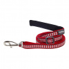 Red Dingo Bones Rfx - vodítko pre psov, reflexné - červená - 100-180 x 2,5 cm (L)