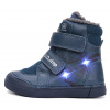 Detské svietiace zimné topánky DD Step W068-52998A Royal Blue Veľkosť: 25, Vnútorná dĺžka topánky: 16,1 cm