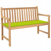 Záhradná lavica, lavička - Záhradná lavica s svetlo zeleným vankúšom 120 cm dreva (Záhradná lavica s svetlo zeleným vankúšom 120 cm dreva)