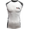 TOP TEN MMA Rash Guard - sleeveless, white-black, size S Size: S, Color: White - Black