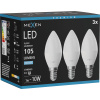 Mexen Nova 3x LED Žiarovka E14, C37, 1W, Studená - 6500K, 105 lm - L102-E14-0165-01x03