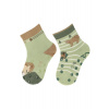 STERNTALER STERNTALER Ponožky protišmykové na lozenie Lev a Les ABS 2ks v balení zelená chlapec veľ. 18 6-12m