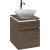 VILLEROY & BOCH Legato závesná skrinka pod umývadlo na dosku (umývadlo v strede), 2 zásuvky, s LED osvetlením, 450 x 500 x 550 mm, Arizona Oak, B566L0VH