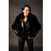 Max Original Leather Dámska kožená bunda s pravou kožušinou F3 black collo (40 XS) - Čierna - 40