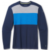 SMARTWOOL Pánske tričko M CLASSIC THERMAL MERINO BL COLORBLOCK CREW depp navy/lagune blue - modré Veľkosť: XL