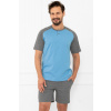 Italian Fashion Pánske krátke pyžamo Aleksandr - bavlna Modro-sivá M
