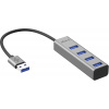 USB Hub AlzaPower AluCore USB-A (M) na 4× USB-A (F) vesmírne šedá (APW-HAA4A1Y)