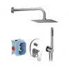 Ravak Chrome - Sprchový set s batériou pod omietku, s telesom, 20x20 cm, chróm X07S014