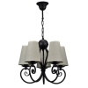 Svietidlá - Závesné svietidlá - LAMPA WISZĄCA żyrandol abażur KLIWO 5 czarny len (Svietidlá - Závesné svietidlá - LAMPA WISZĄCA żyrandol abażur KLIWO 5 czarny len)