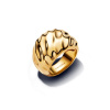 PANDORA Pozlacený široký zvlněný prsten 56 163884C00-56