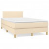 Box spring postel s matrací krémová 120x190 cm textil Krémová 3269763