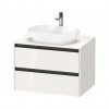 Duravit Ketho.2 Umývadlová skrinka s výrezom, 57x80x55 cm, 2 zásuvky, lesklá biela K24895022220000