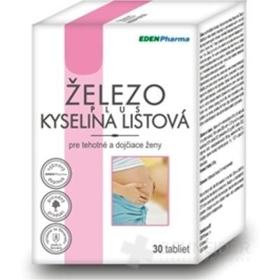 EDENPharma ŽELEZO PLUS KYSELINA LISTOVÁ tbl pre tehotné a dojčiace ženy 1x30 ks