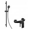 kielle Vega - Sprchový set s batériou, tyčou, hadicou a sprchovou hlavicou EcoSpare, matná čierna 20618SN54
