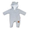 Baby Nellys Dojčenský teplákový overal s kapucňou - sivý, veľ. 86