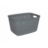NÁDOBA NA SKLADOVANIE PRELAMOVANÁ ŠEDÁ SENNÁ KOŠA 17L 39,3x28,6x21,5 CM