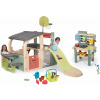Set hracie centrum a kuchynka pre záhradníkov Multisport Fun Center Life Smoby so 150 cm šmykľavkou a košík s krhličkou