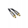 PremiumCord optický audio kábel Toslink, OD:7 mm, zlaté kovové prevedenie + nylon, 3 m (kjtos7-3)