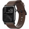 Nomad Leather Strap pre Apple Watch Series 1/2/3/4 42/44 mm, Hnedá/čierna NM1A4RBM00