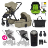 PETITEMARS PETITE&MARS Kočík kombinovaný ICON 2v1 Mossy Green XXL AIR + KIDDY Evoluna i-size 2 + základňa