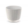 Prosperplast Okrúhly kvetináč RYFO ECO WOOD 14,6 cm biely