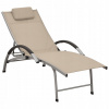 Záhradné lehátko - Vidaxl Plast Deckchair Textilene a hliník, krém (Vidaxl Plast Deckchair Textilene a hliník, krém)