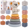 LT481 SENZORICKÉ GUMOVÉ MÄKKÉ KOCKY KOALA VEŽA MONTESSORI PYRAMÍDA